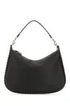 Valentino Hobo Leather Bag In Black