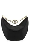 Valentino Garavani Women Black Leather Medium Hobo Vlogo Moon Shoulder Bag In Black