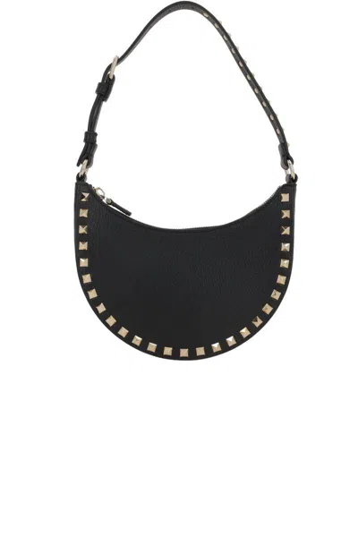 Valentino Garavani Rockstud Mini Leather Tote In Black