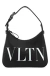 Valentino Garavani Men Black Leather Vltn Handbag In Black