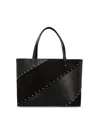 Valentino Large Rockstud Wispy Tote Bag In Black