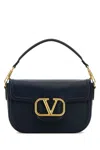 Valentino Shoulder Bag With Elegant Gold Hardware And Luxurious Finish In Blue