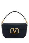 Valentino Shoulder Bag With Elegant Gold Hardware And Luxurious Finish In Blue