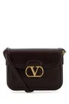 Valentino Leather Shoulder Bag Adjustable Strap In Brown