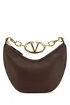Valentino Brown Leather Mini Hobo Vlogo Moon Handbag In Brown