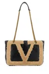 Valentino Garavani Two-tone Shearling Viva Superstar Shoulder Bag In Multi