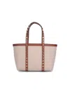 Valentino Rockstud Medium Canvas Tote Bag In Multicoloured
