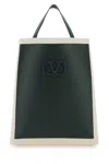 Valentino Two-tone Canvas Vlogo Signature Shopping Bag In Multicoloured