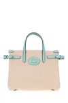 Valentino Women's Two-tone Canvas Antibes Shopping Bag | 6w2b0r19jse Color R2k In Nate Tobacco Ice Green