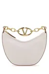 Valentino Ivory Leather Mini Hobo Vlogo Moon Handbag In Pink