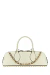 Valentino Rockstud E/w Leather Handbag In White