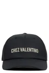 Valentino Chez  Cotton Baseball Cap With Embroidery In Black