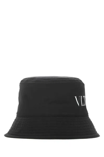 Valentino Garavani Wide Brim Polyester Hat With Ventilation Holes In Black