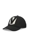 Valentino Cotton Baseball Cap With Embroidery And Curved Brim In Black