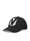Valentino Cotton Baseball Cap With Embroidery And Curved Brim In Black