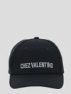 Valentino Cotton Baseball Cap With Embroidery In Black