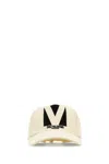 Valentino Ivory Cotton Baseball Cap In Neutral