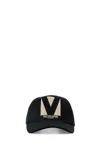 Valentino Curved Brim Baseball Hat In Black