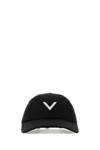 Valentino Garavani Women Black Stretch Cotton Baseball Cap In Black