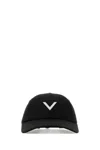 Valentino Garavani Women Black Stretch Cotton Baseball Cap In Black