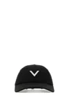 Valentino Garavani Women Black Stretch Cotton Baseball Cap In Nerostrass