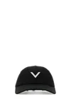 Valentino Garavani Women Black Stretch Cotton Baseball Cap In Nerostrass