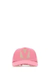 Valentino Pink Cotton Baseball Cap In Pink