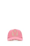 Valentino Pink Cotton Baseball Cap In Pink
