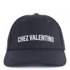 Valentino Cotton Baseball Cap With Embroidery In Black