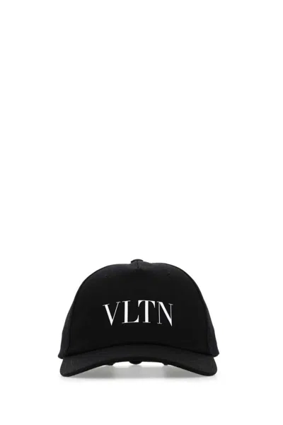 Valentino Garavani Contoured Brim Cap With Adjustable Strap In Black