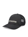 Valentino Garavani Printed Cotton Cap In Black/black/ivory
