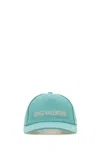 Valentino Light Blue Cotton Baseball Cap In Blue