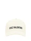 Valentino Garavani Ivory Cotton Baseball Cap With Adjustable Embroidered Logo In Beige