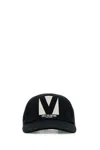 Valentino Garavani Black Hat With Logo On The Front In Cotton Man In Neroavorio