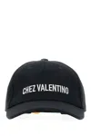 Valentino Cap With Curved Brim And Ventilation Eyelets In Neroavorio