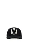 Valentino Garavani Black Hat With Logo On The Front In Cotton Man In Neroavorio