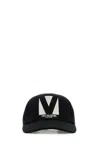 Valentino Garavani Black Hat With Logo On The Front In Cotton Man In Neroavorio
