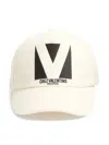 Valentino Ivory Cotton Baseball Cap In White
