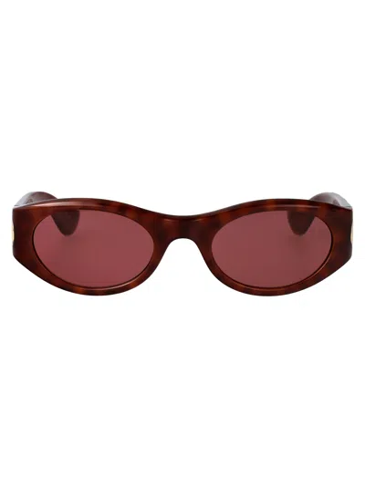 Valentino Garavani Havana Havana Red Acetate Sunglasses In Brown