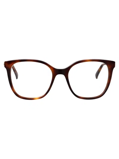 Valentino Garavani Havana Havana Transparent Acetate Glasses In Brown