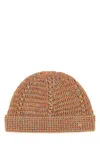 Valentino Multicolor Linen Blend Knitted Vlogo Signature Beanie Hat In Multicoloured
