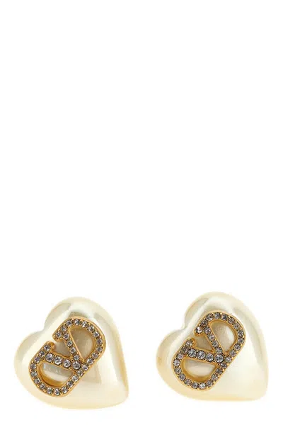 Valentino Garavani Heart Earrings In Gold