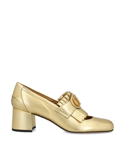 Valentino Garavani Heeled Shoes In Antique Brass Light
