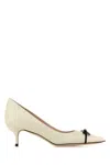 Valentino Bepointy 45 Bow-embellished Two-tone Leather Pumps