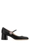 Valentino Leather Block Heel Pumps With Embellished Detail
