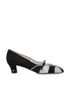 Valentino Garavani Women Black Fabric Bowow Pumps In Black/silver Shade