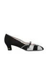 Valentino Garavani Women Black Fabric Bowow Pumps In Black/silver Shade