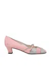 Valentino Embellished Bow Detail Pumps With Low Block Heel In Multicolor