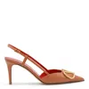 Valentino Garavani Vlogo Signature Calfskin Slingback Pump 80mm In Orange