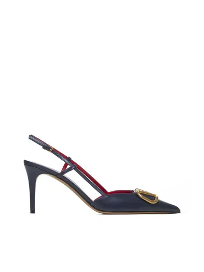 Valentino Garavani Vlogo Signature Calfskin Slingback Pump 80mm In Black